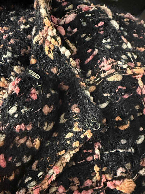 NWT- Sioni Black, Pink, Orange & White Tweed Cardigan Size Medium Women’s - Picture 10 of 11